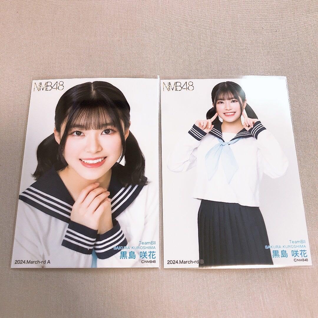 NMB48 黒島咲花 直筆 生写真 2025.8 🆕NMB48 直筆サイン生写真🆕 🔴月別